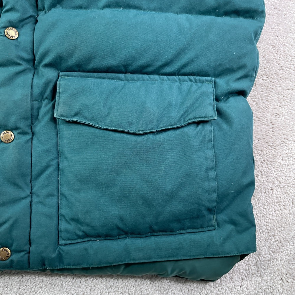 Vintage Cabelas Vest Mens XL Green Puffer Goose Down Full Zip Hunting Gorpcore - Picture 3 of 12